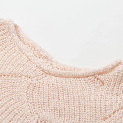 Pull en Maille à Motif Vagues Ajourées