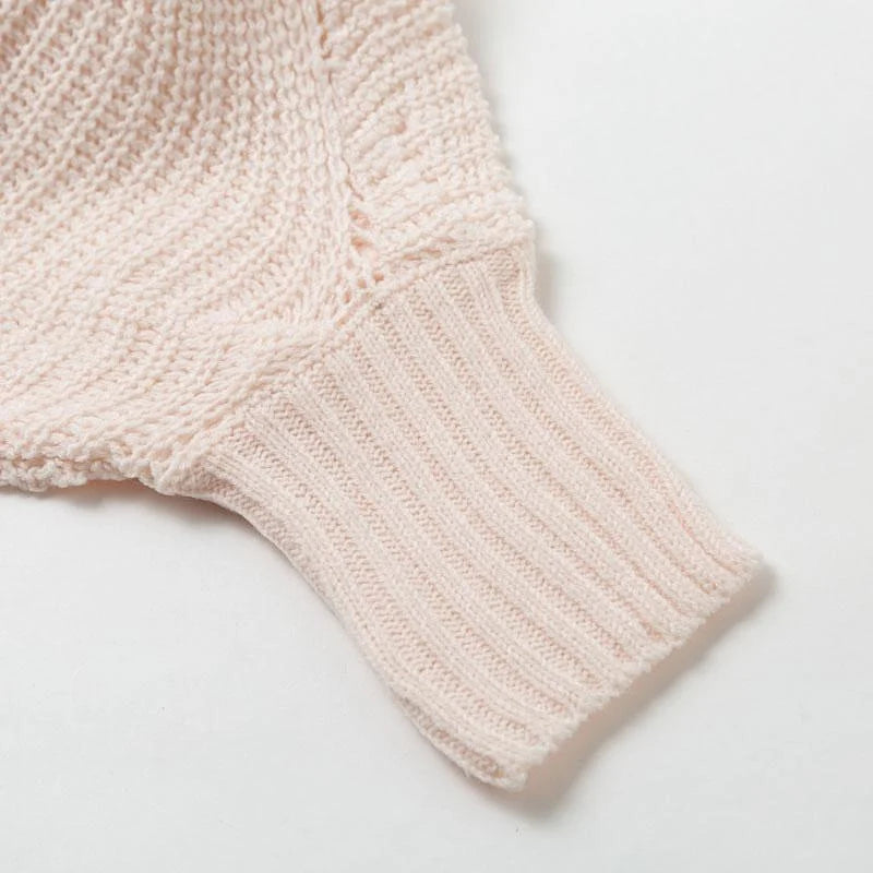 Pull en Maille à Motif Vagues Ajourées