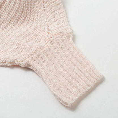 Pull en Maille à Motif Vagues Ajourées