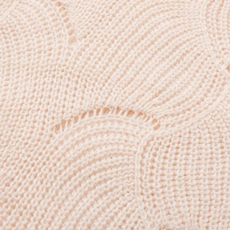 Pull en Maille à Motif Vagues Ajourées