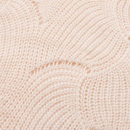 Pull en Maille à Motif Vagues Ajourées