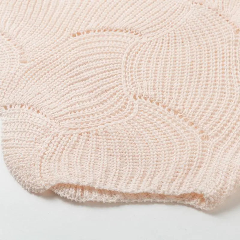 Pull en Maille à Motif Vagues Ajourées