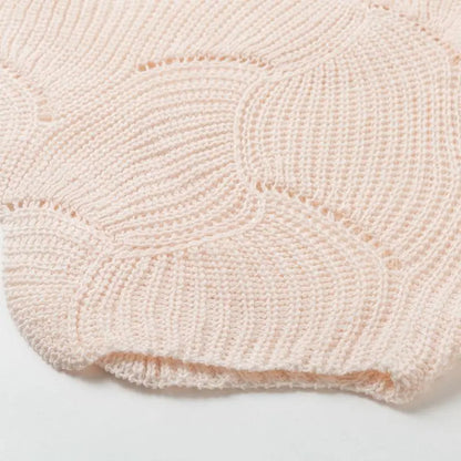 Pull en Maille à Motif Vagues Ajourées