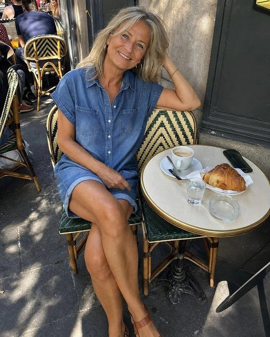Combinaison en denim lavé multi-poches