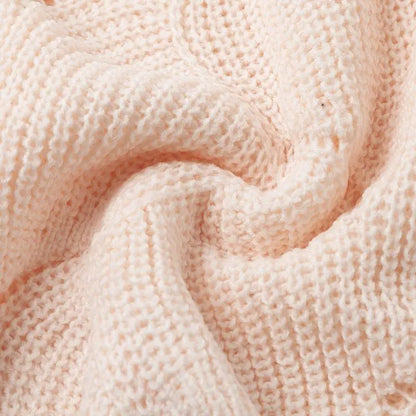 Pull en Maille à Motif Vagues Ajourées